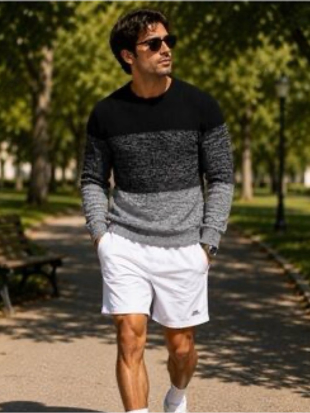 Ben Sherman 100% Cotton Men's Navy Color Block 90s Vibe Sweater NWT Size Small